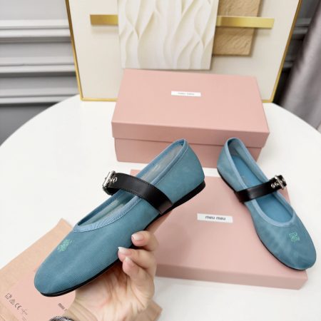MIU MIU Anise Mesh Fabric Ballerinas - Image 7