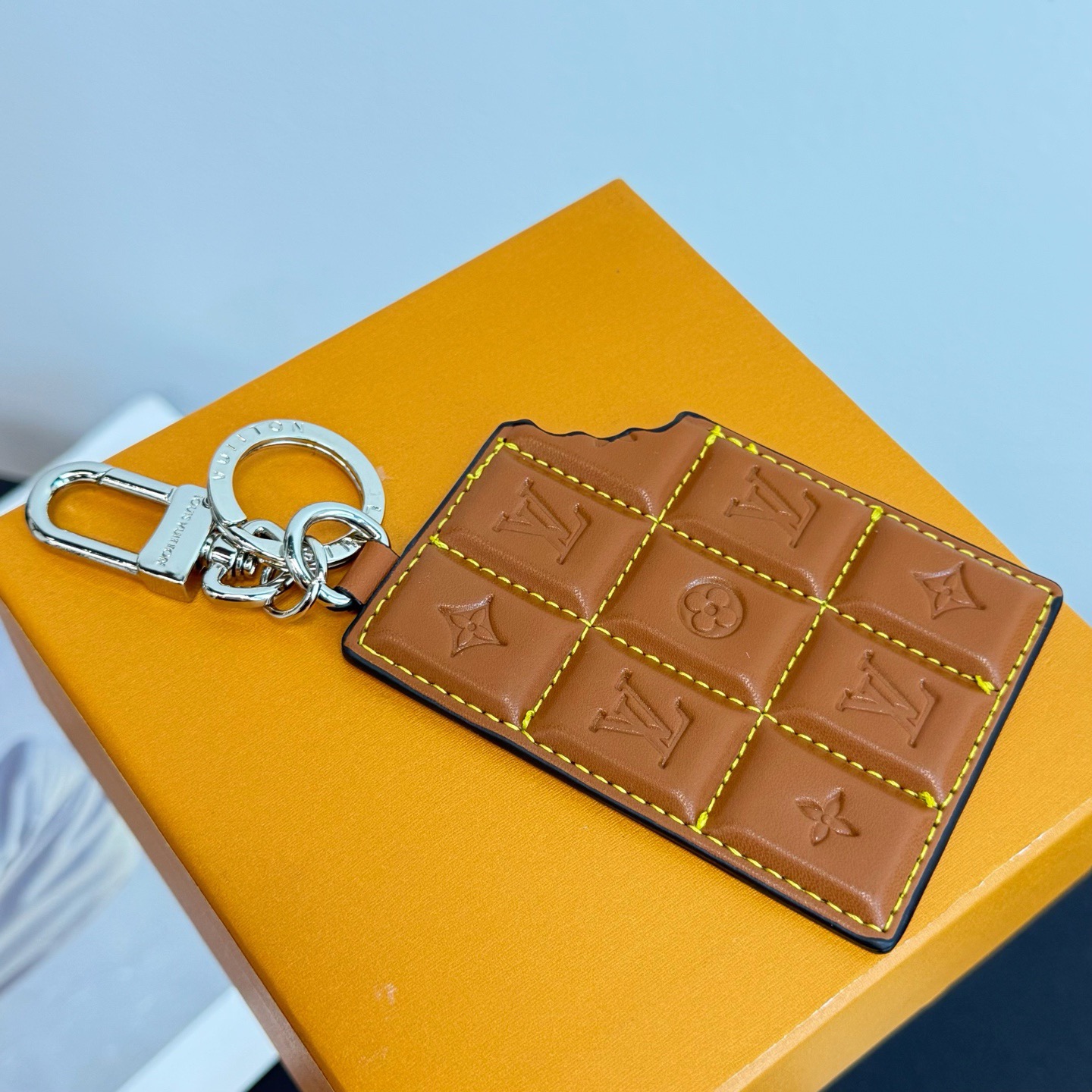 LV Chocolate Bar Figurine Key Holder And Bag Charm - Image 3
