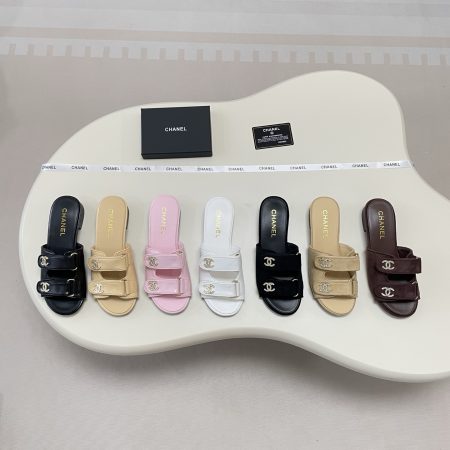 Chanel 26P Double C Diamond Buckle Velcro Slippers