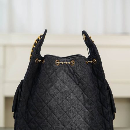 Chanel 25P Hobo Medium Handbag Denim & Gold-Tone Metal Top Quality - Image 2