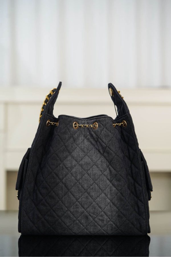 Chanel 25P Hobo Medium Handbag Denim & Gold-Tone Metal Top Quality