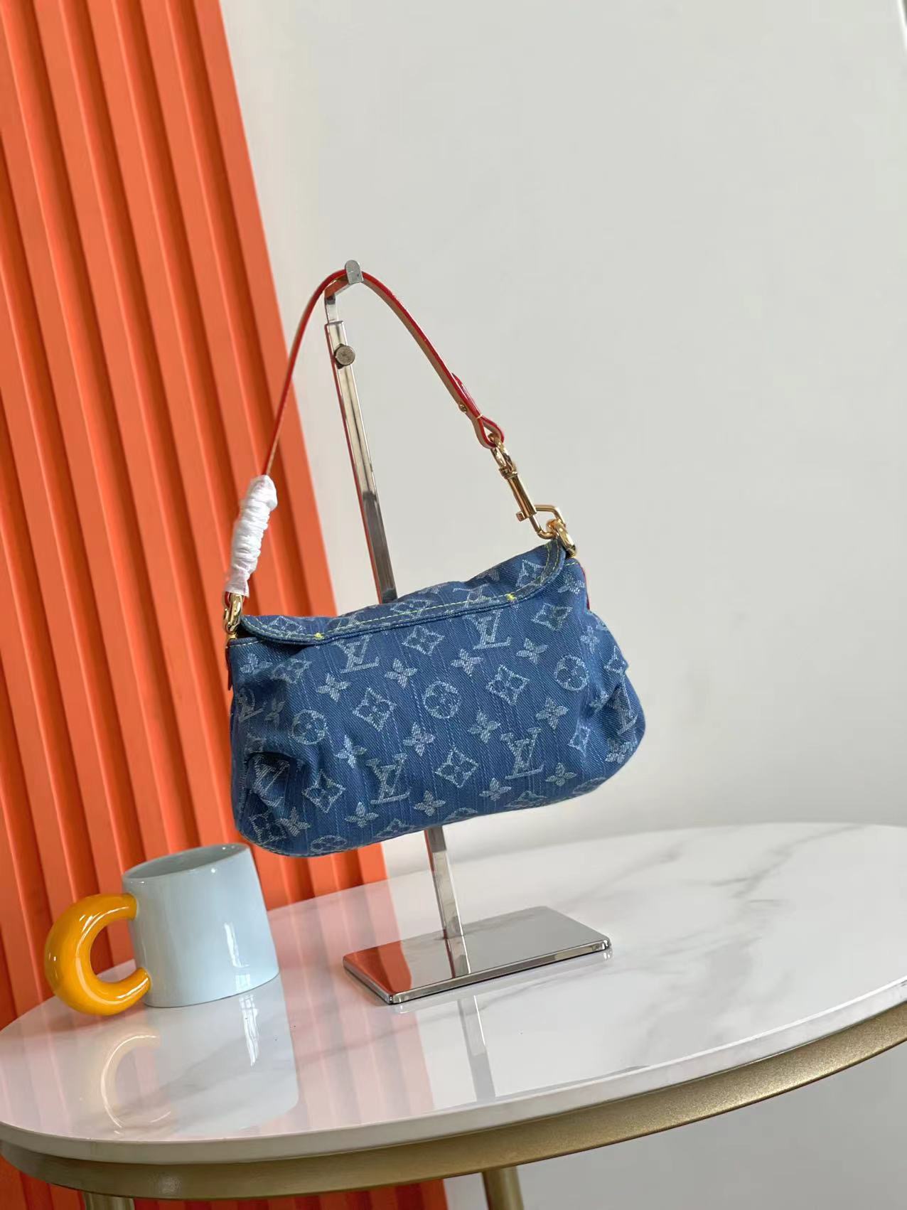 LV Monogram Denim Mini Pleaty Shoulder Bag - Image 2