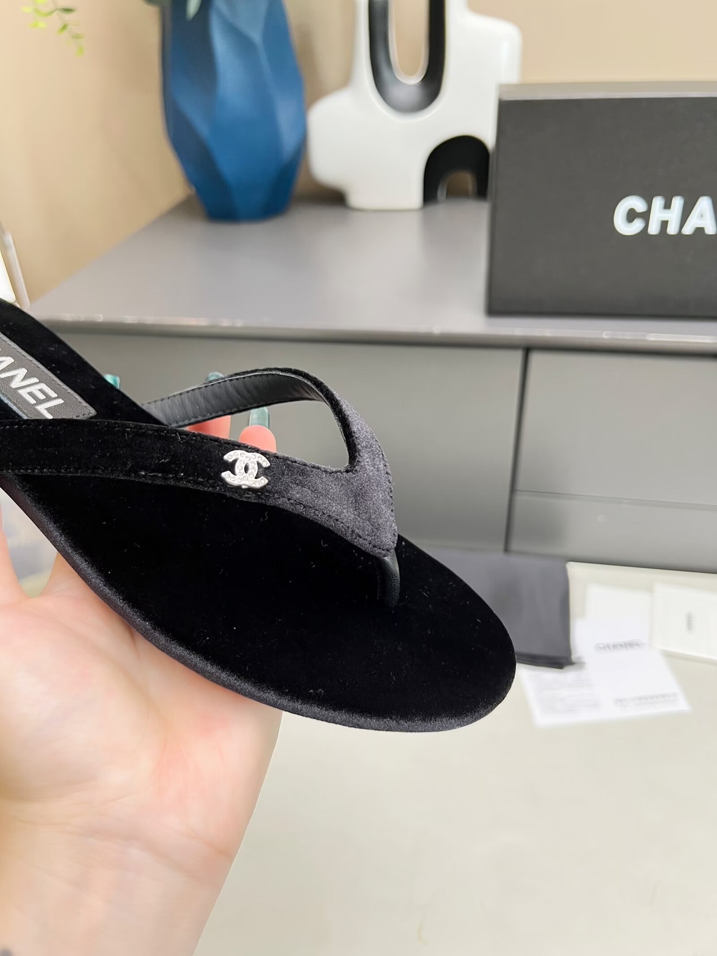 Chanel Crystal CC Thong Sandals - Image 10