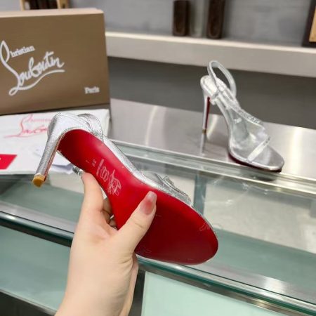 Christian Louboutin Rosalie Heels Silver - Image 9