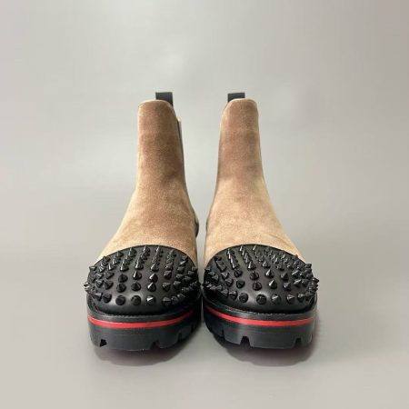 Christian Louboutin Suede Boots with Rivets - Image 2