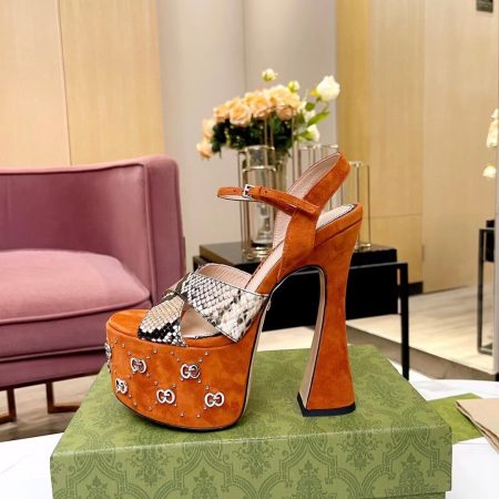 Gucci GG Patchwork Chunky-Heeled Sandals - Image 16