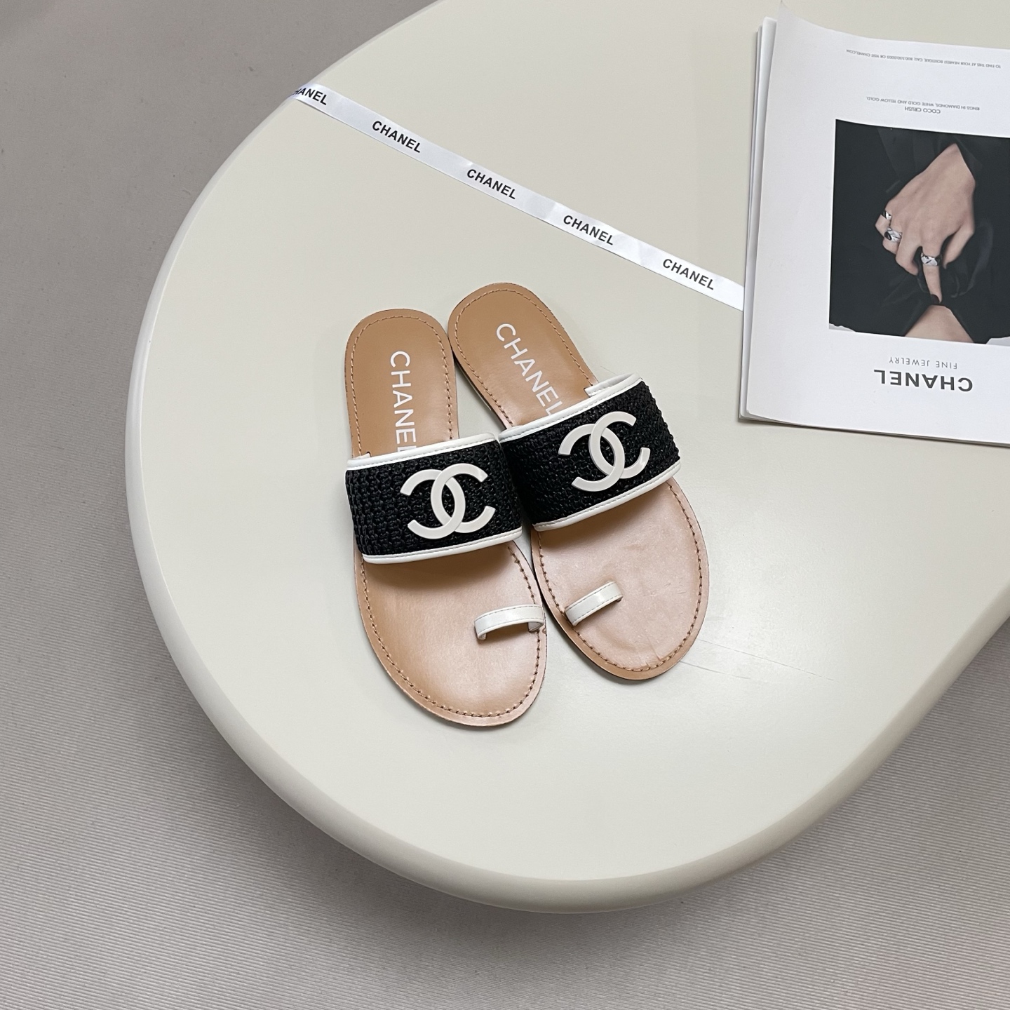 Chanel 26P Woven Thong Sandals - Image 2