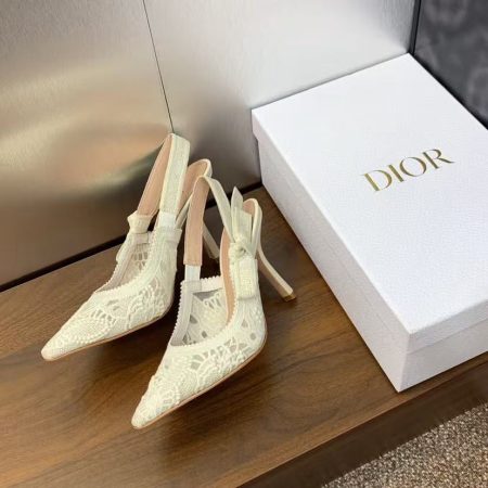 Dior J'Adior Embroidered Lace Halter Heels Slide Sandal 10A - Image 11