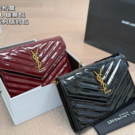 YSL Varnish V-Flap Shoulder Bag