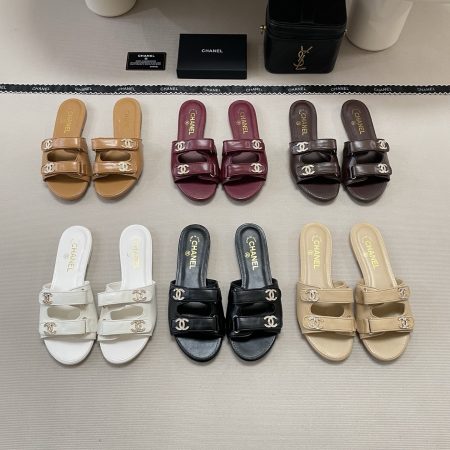 Chanel 26P Double C Diamond Buckle Velcro Slippers
