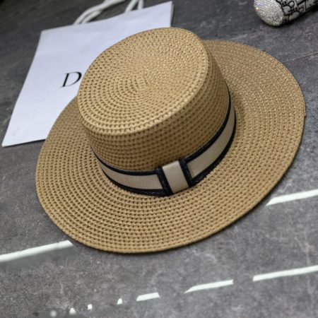 Dior Flat-Top Straw Hat