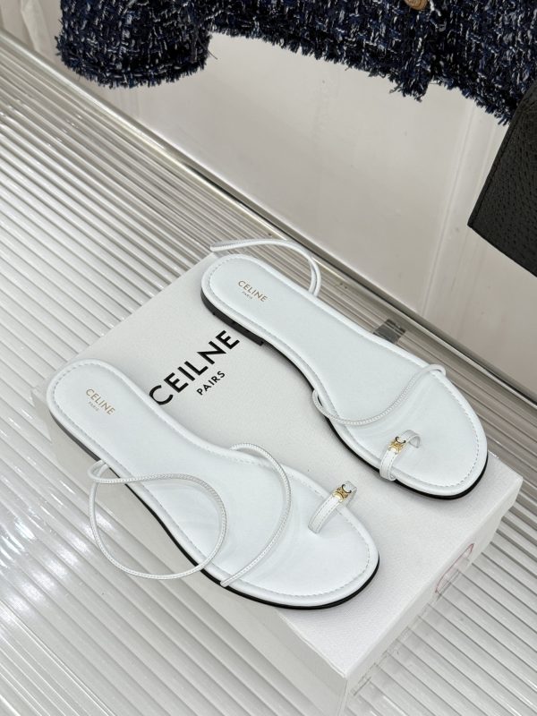 Celine Open-Toe Flat Sandals