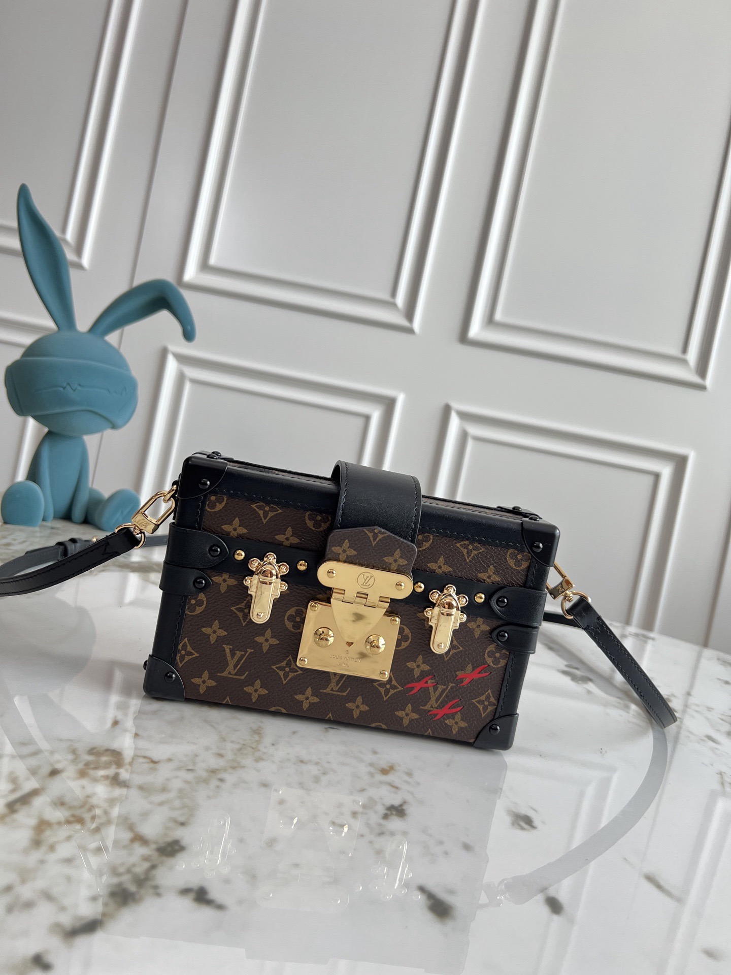 LV Petite Malle Monogram Canvas Bag in Brown M44199 - Image 1