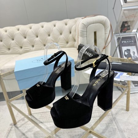 Prada Buckle Square-Heel Sandals - Image 10