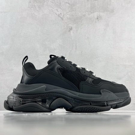 Balenciaga Triple S Clear Sole Sneakers Black Mirror Version 10A - Image 3