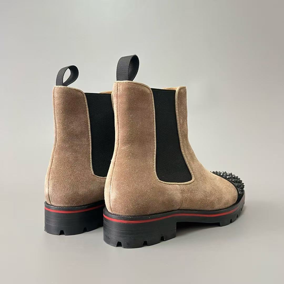 Christian Louboutin Suede Boots with Rivets - Image 5