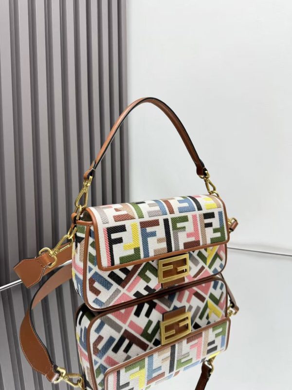 Fendi Baguette Multicolour Canvas Bag