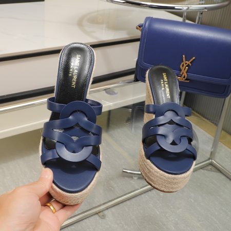 YSL Braided Wedge Sandals - Image 7