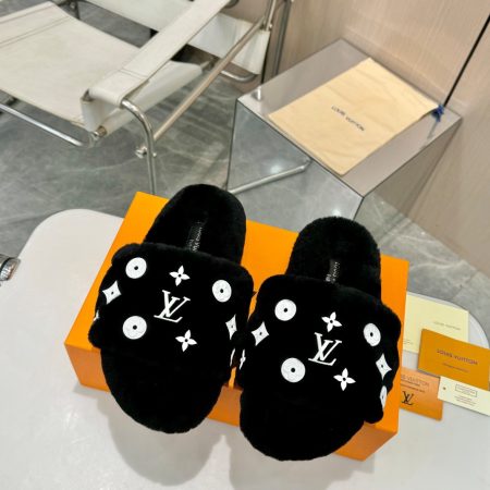 LV Fuzzy Slippers - Image 5