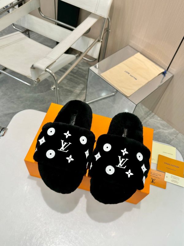LV Fuzzy Slippers