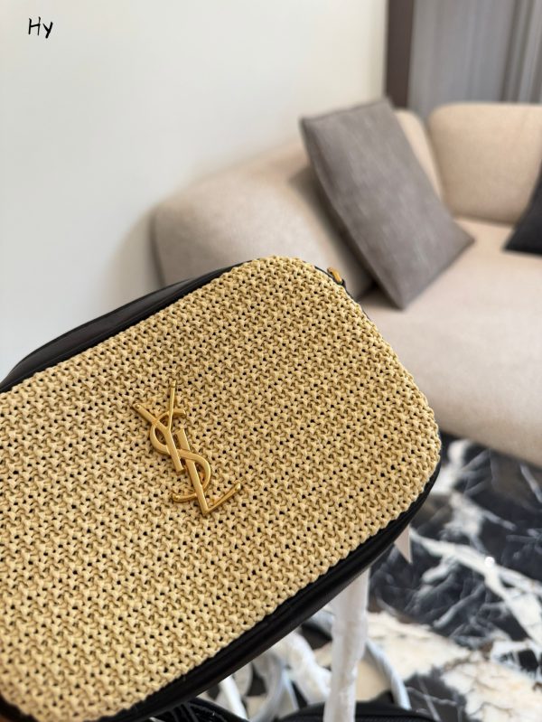 Saint Laurent Raffia Lou Camera Bag