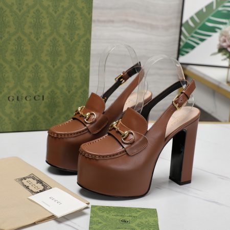 Gucci Horsebit Loafer 135MM Platform Slingback Pumps - Image 4