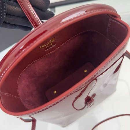 YSL LE 37 Mini in Patent Leather in Bordeaux - Image 8