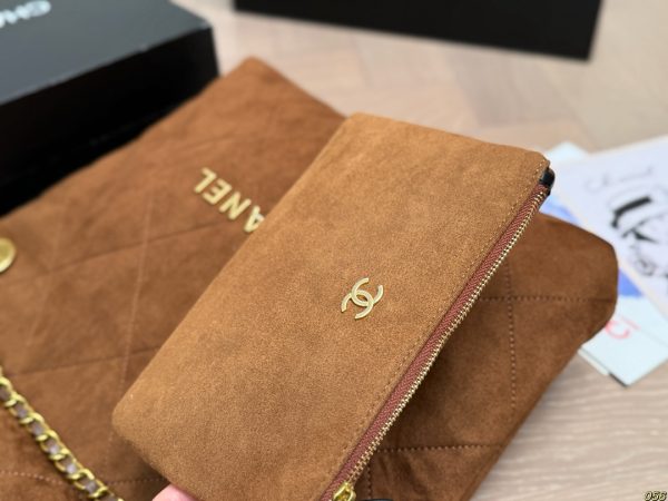 Chanel Brown Suede Leather Bag
