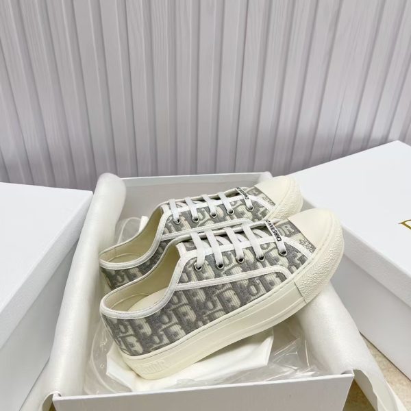 Dior Walk'n'Dior Sneaker Stone Gray Oblique Embroidered Cotton