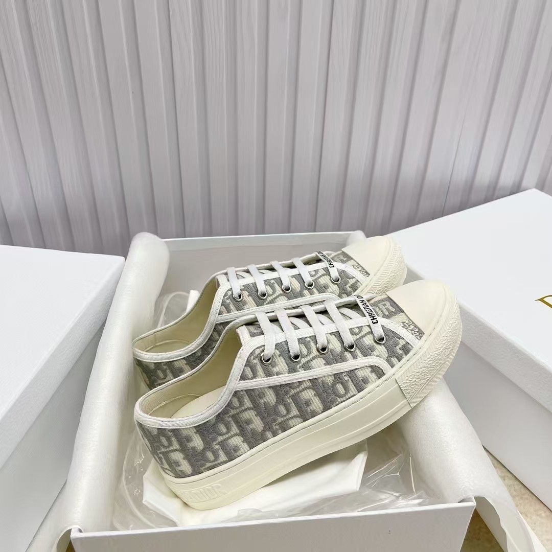 Dior Walk'n'Dior Sneaker Stone Gray Oblique Embroidered Cotton - Image 5