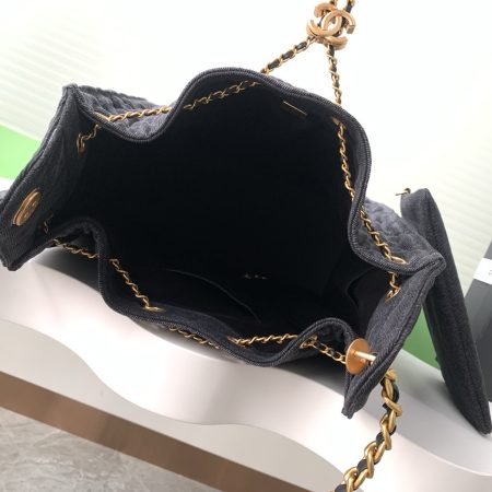 Chanel 25P Hobo Medium Handbag Denim & Gold-Tone Metal - Image 8