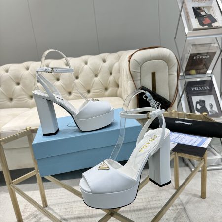 Prada Buckle Square-Heel Sandals - Image 10