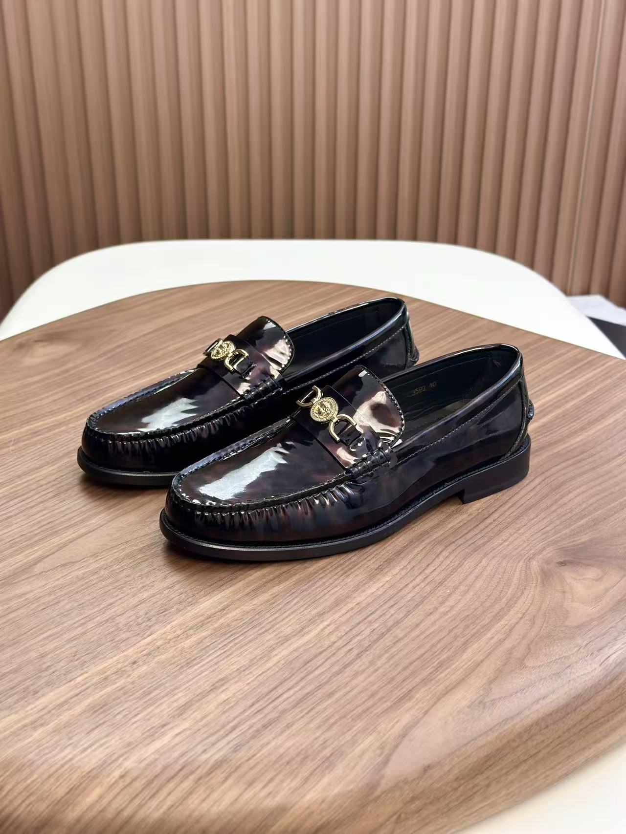Versace Black Leather Medusa 95 Loafers - Image 2