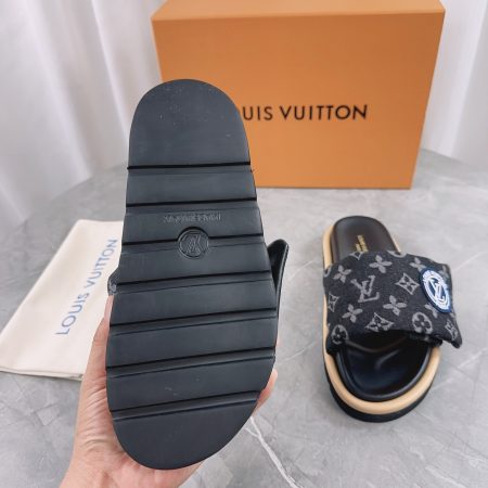 LV Pool Pillow Denim Flat Comfort Mules - Image 7