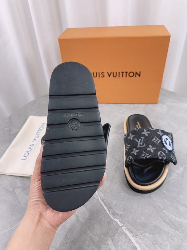 LV Pool Pillow Denim Flat Comfort Mules