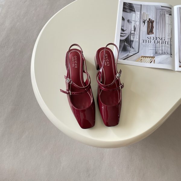 Gucci Square-Toe Chunky-Heel Sandals