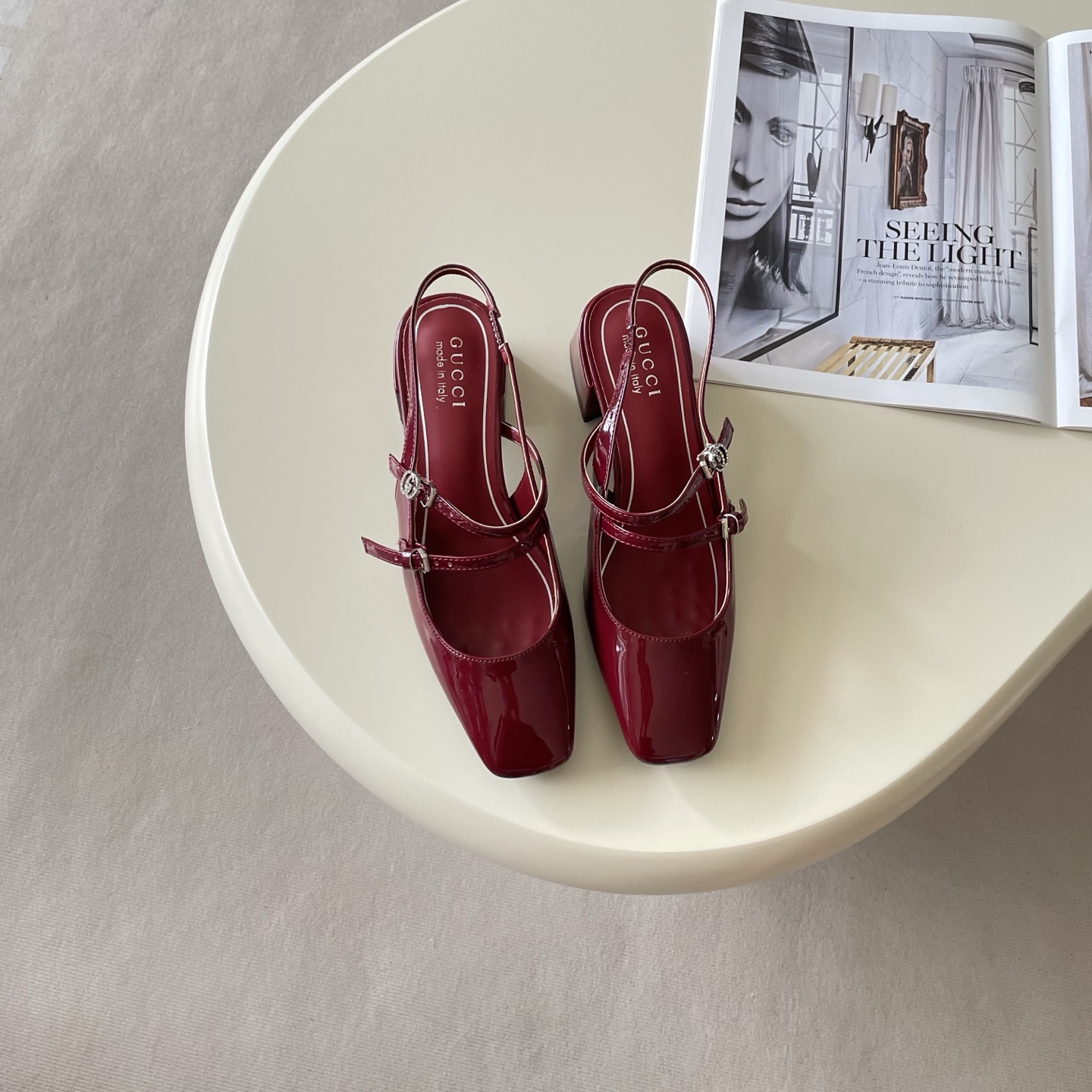 Gucci Square-Toe Chunky-Heel Sandals - Image 5