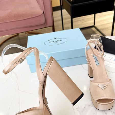 Prada Buckle Square-Heel Sandals - Image 13