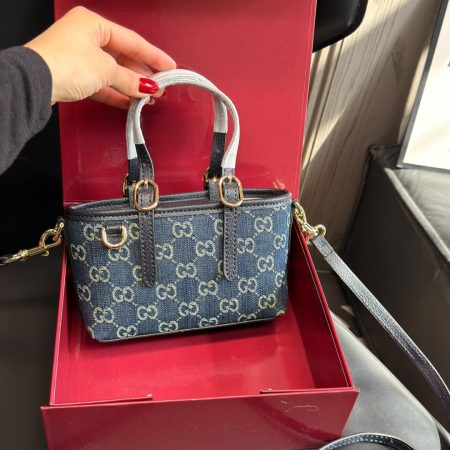 Gucci GG Emblem mini Denim bag - Image 2