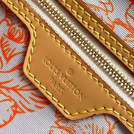 LV Neverfull MM Pool Coral in Canvas - Image 10