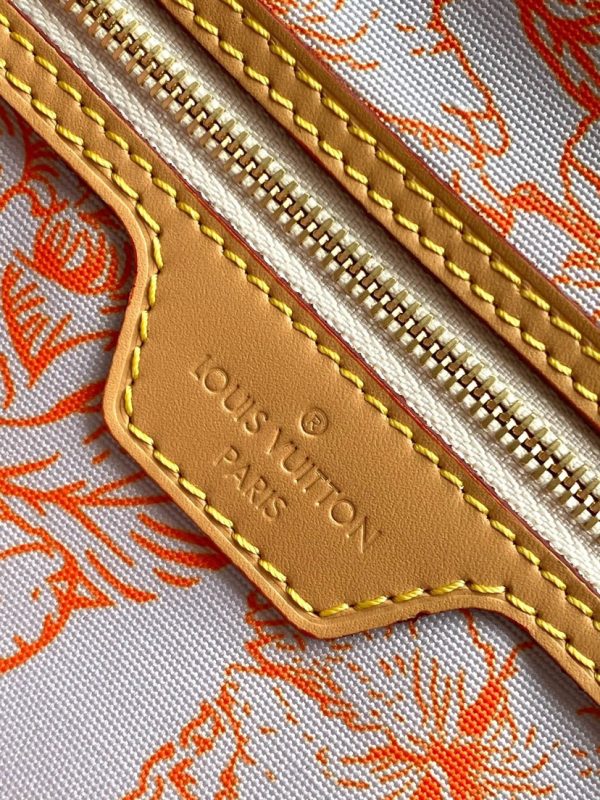 LV Neverfull MM Pool Coral in Canvas