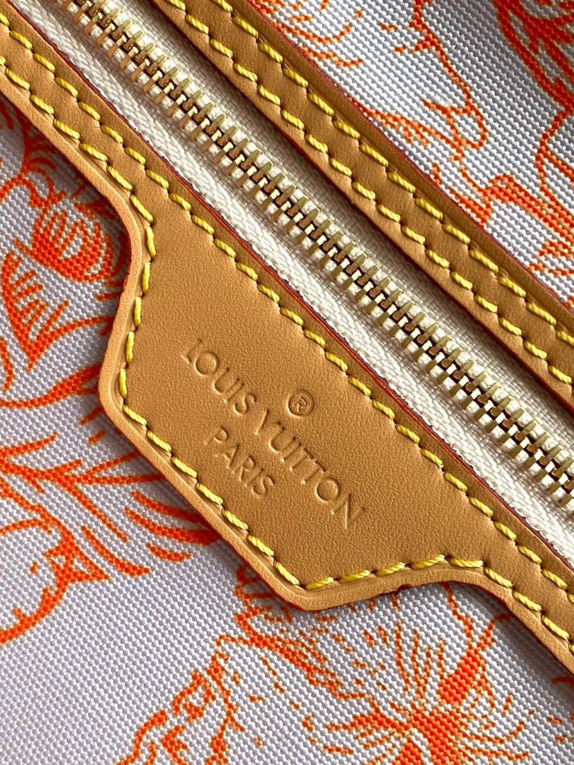 LV Neverfull MM Pool Coral in Canvas - Image 10