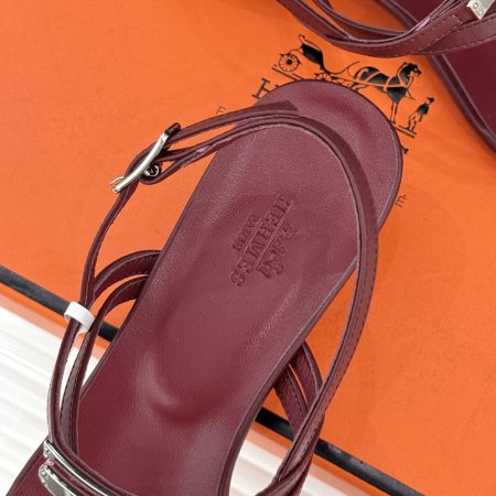 Hermès Kelly Buckle Thin-Strap Kitten-Heel Sandals - Image 11