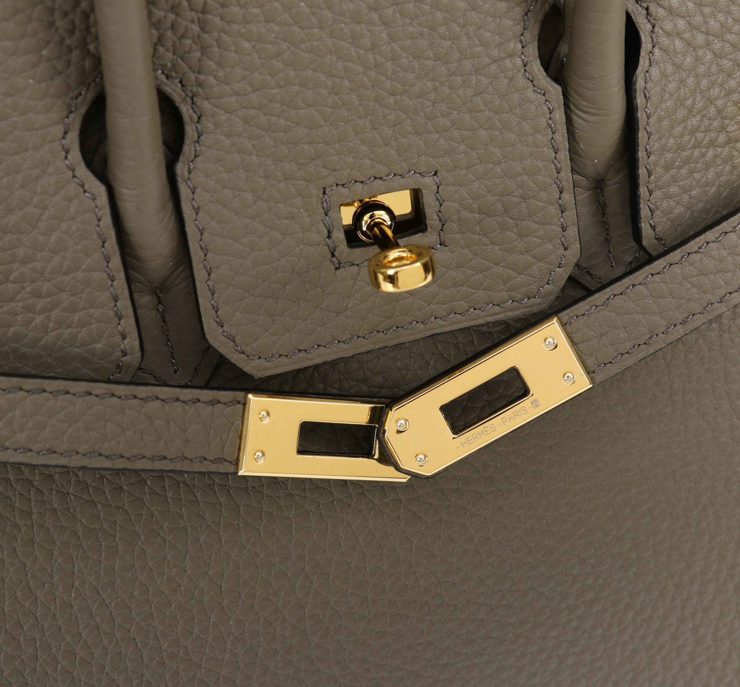 Hermès Etain Togo Birkin 25 Gold Hardware Bag - 10A Mirror Version - Image 3