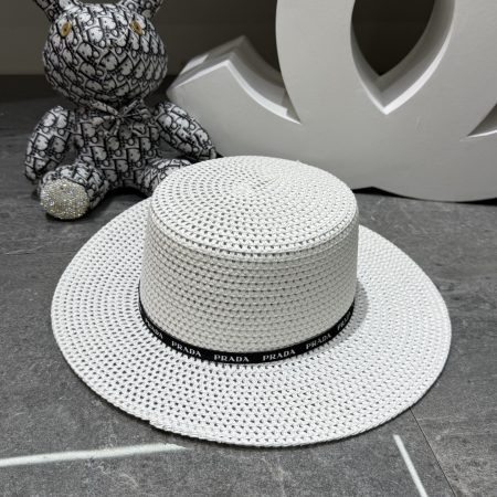 Prada Flat-Brimmed Straw Hat - Image 4