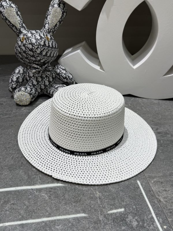 Prada Flat-Brimmed Straw Hat