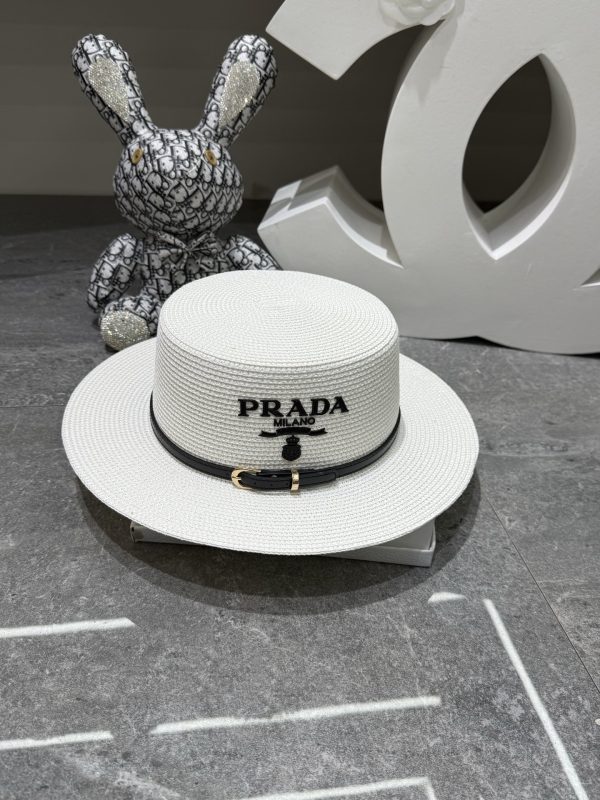 Prada Flat-Brimmed Straw Hat