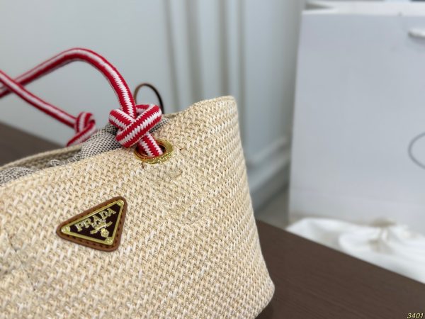 Prada Basket Tote Bag, Woven Straw Bag