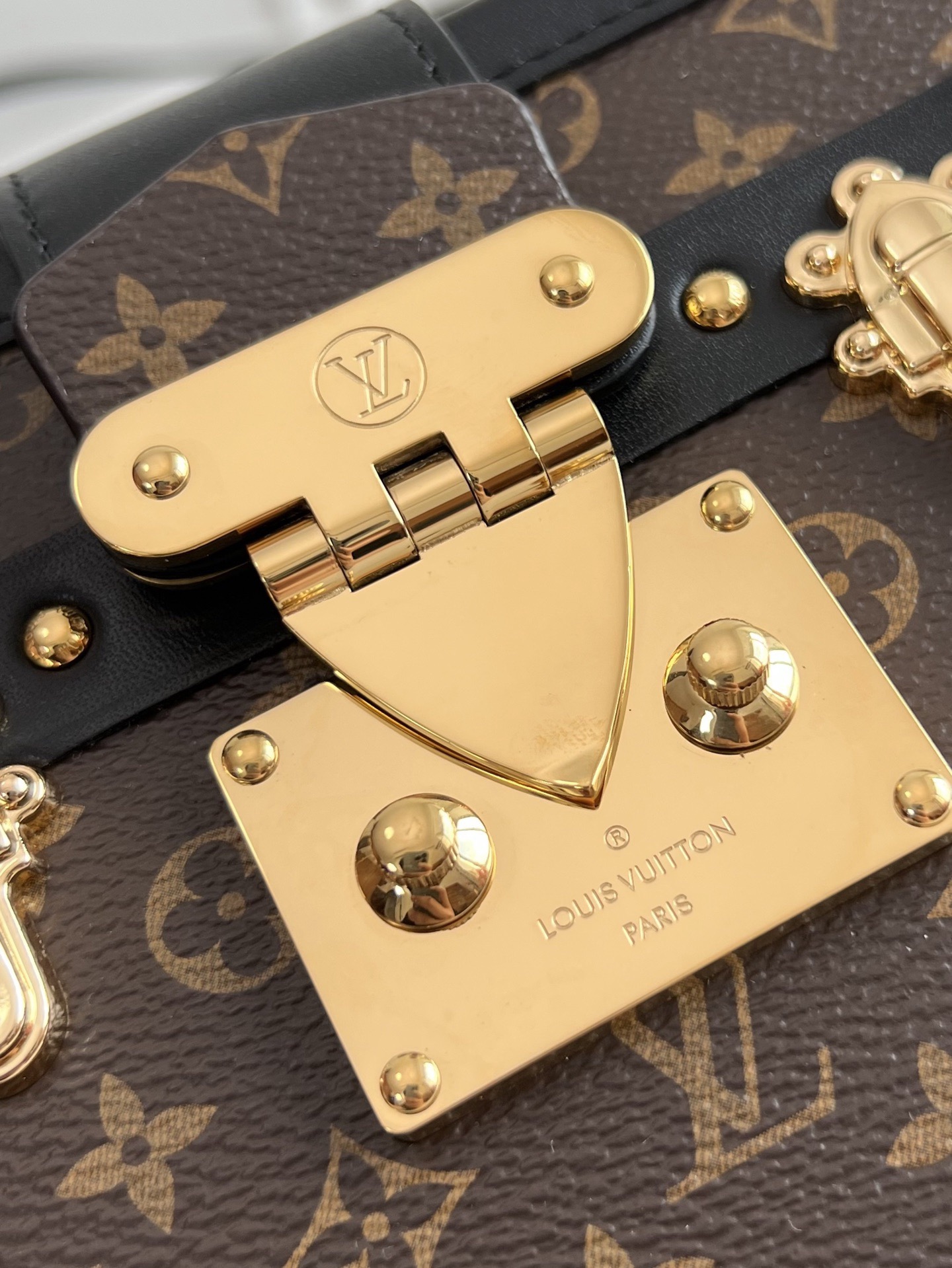 LV Petite Malle Monogram Canvas Bag in Brown M44199 - Image 5