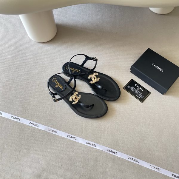 Chanel Double C Camellia Sandals